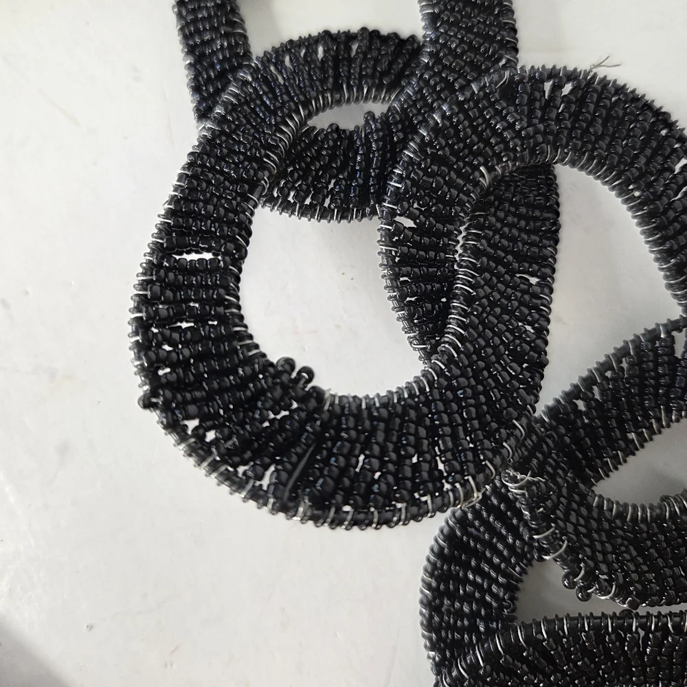 Rachel Zoe Black Beaded‎ Chainlink Halloween Garland Banner